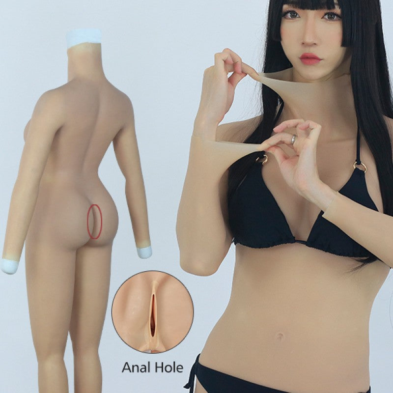 D Cup Silicone Bodysuit with Arms & Anal Hole