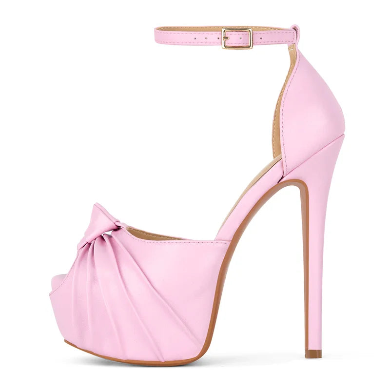 Lotta Altitude Platform Stiletto Heels | Peep Toe & Ankle Strap