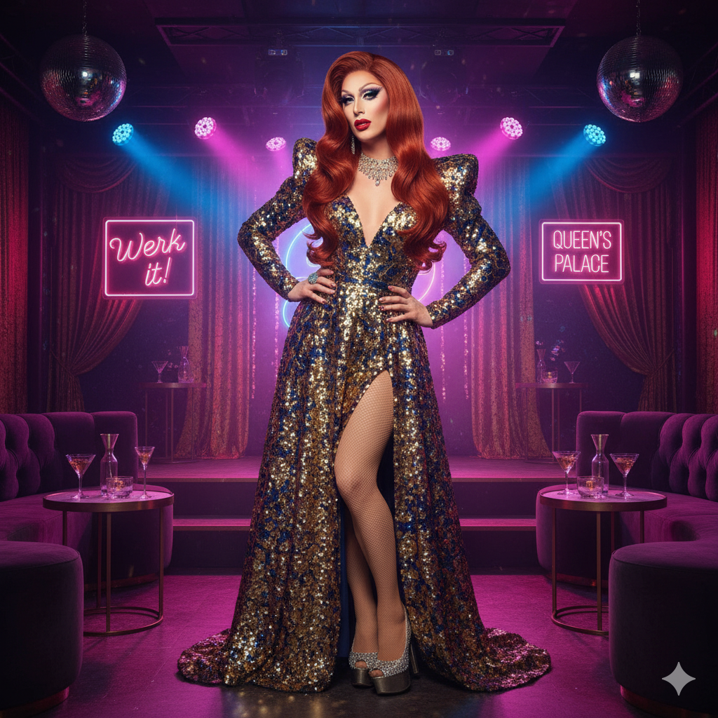 Copper Red Wavy Wig - Glamorous Long Cosplay Hair for Retro Queens