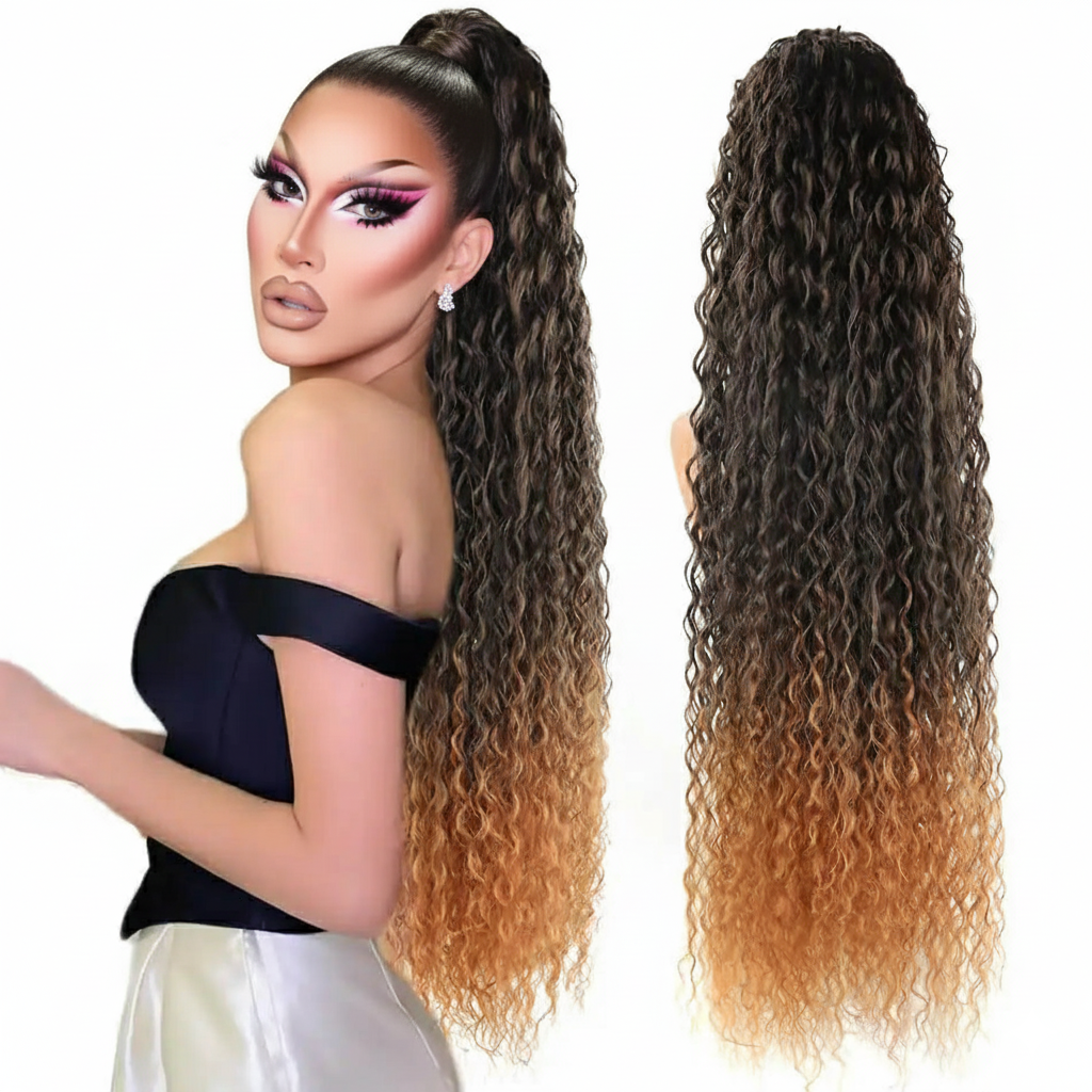 The "Main Event" 32-Inch Kinky Curly Drawstring Pony | High-Volume Performance Hair Extension