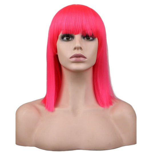 Vye Vacius Short Pink Bob Wig with Bangs
