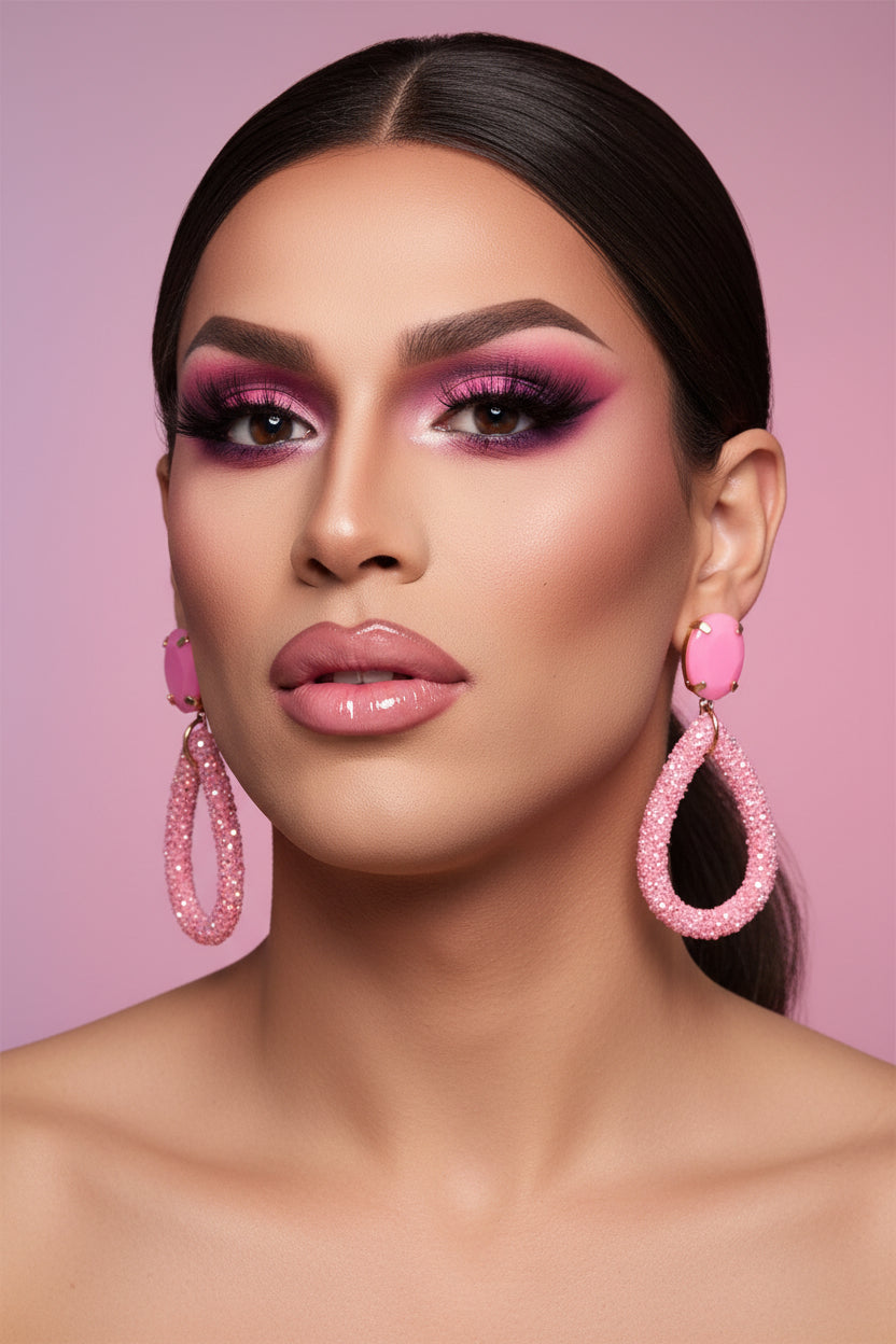 Carol Chorale Crystal Heart Earrings – Stage-Ready Drag Glam