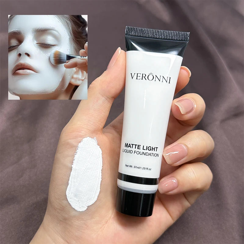 White Matte Liquid Foundation – Full Coverage for Stage, Cosplay & Drag