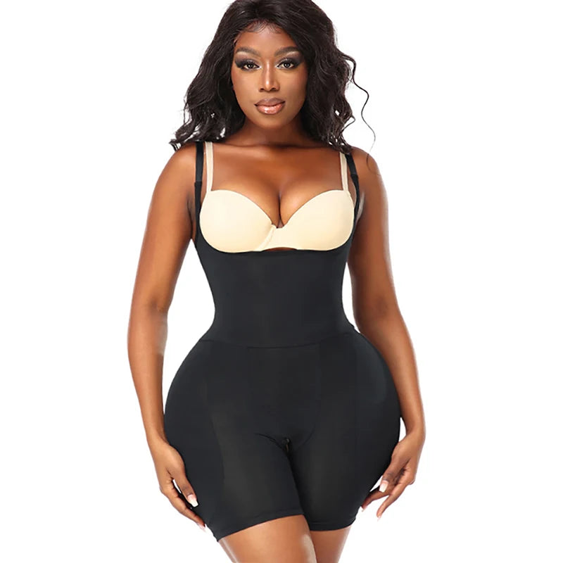 Drag Queen Padded Bodysuit – Hourglass Shapewear with Hip & Booty Pads