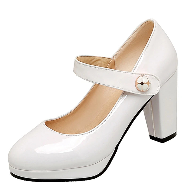Glossy Mary Jane Block Heels – Candy Colors for Sissies & Cuties