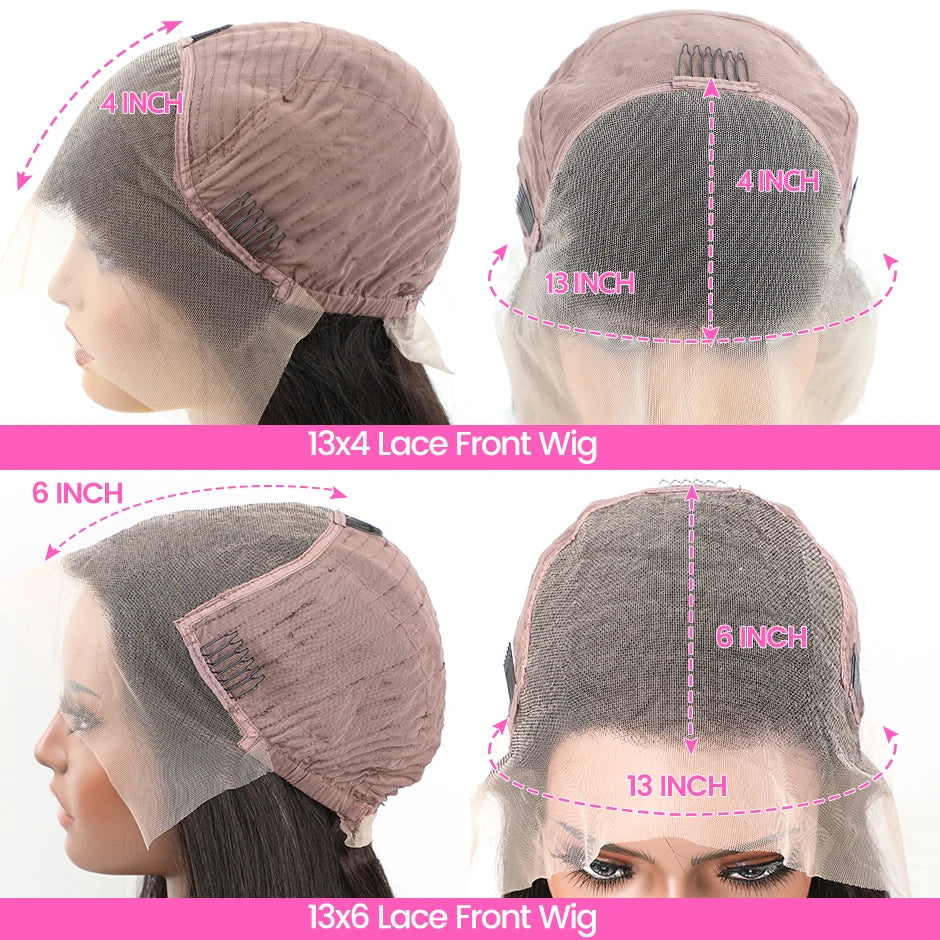 "Pick Your Coverage" Straight HD Lace Frontal Wig – 13x4 or 13x6, Pre-Plucked, 18–32"