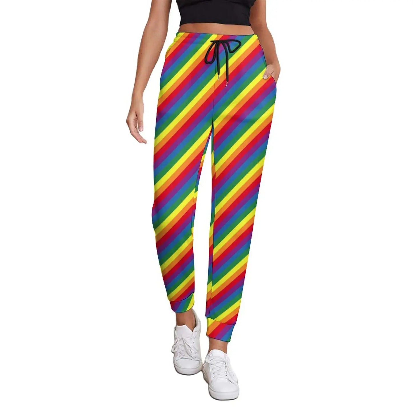 Pride Festival Neon Joggers | Leopard & Rainbow Print Sweatpants | Sizes S–3XL