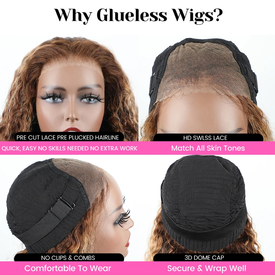 "Highlight Reel" Ombré Highlight Deep Wave Wear & Go Wig – 6x4 HD Lace, Pre-Plucked, Glueless
