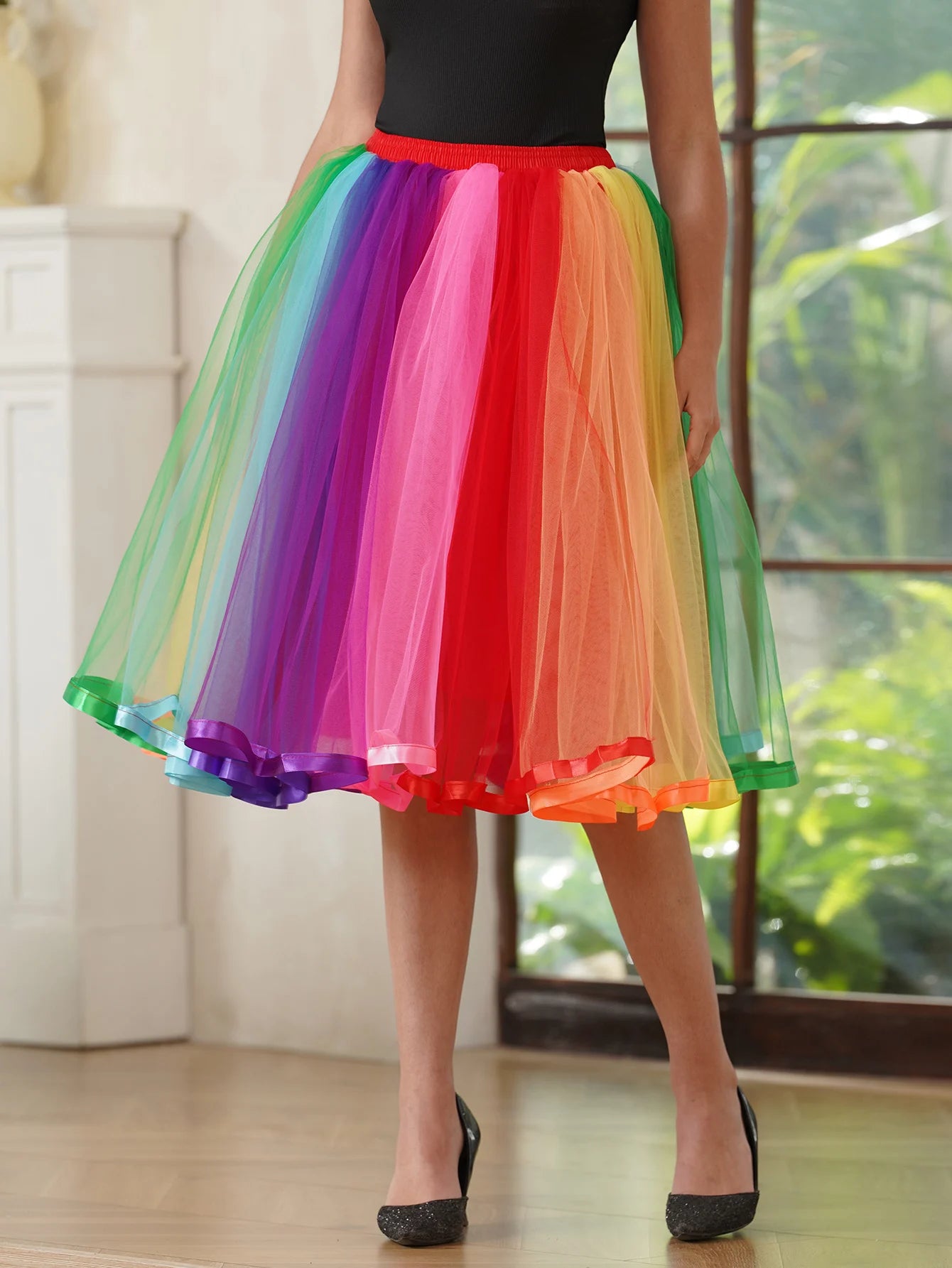 Rainbow Tulle Suspender Skirt – Drag Queen Pride Tutu