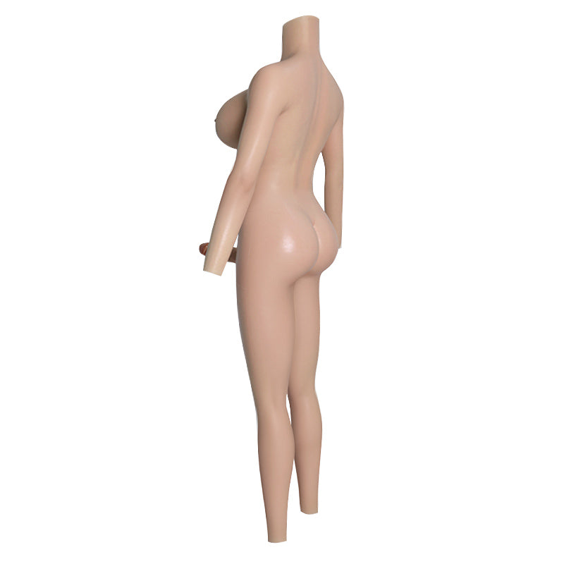 H Cup Breast Forms Silicone Bodysuit with Anal Hole and Dildo
