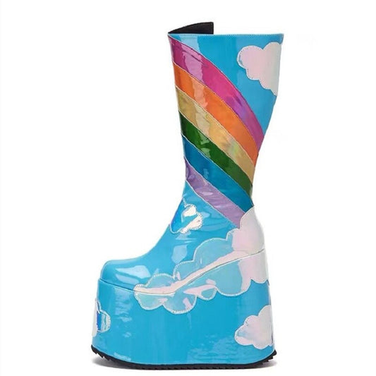Rainbow Queen Platform Boots