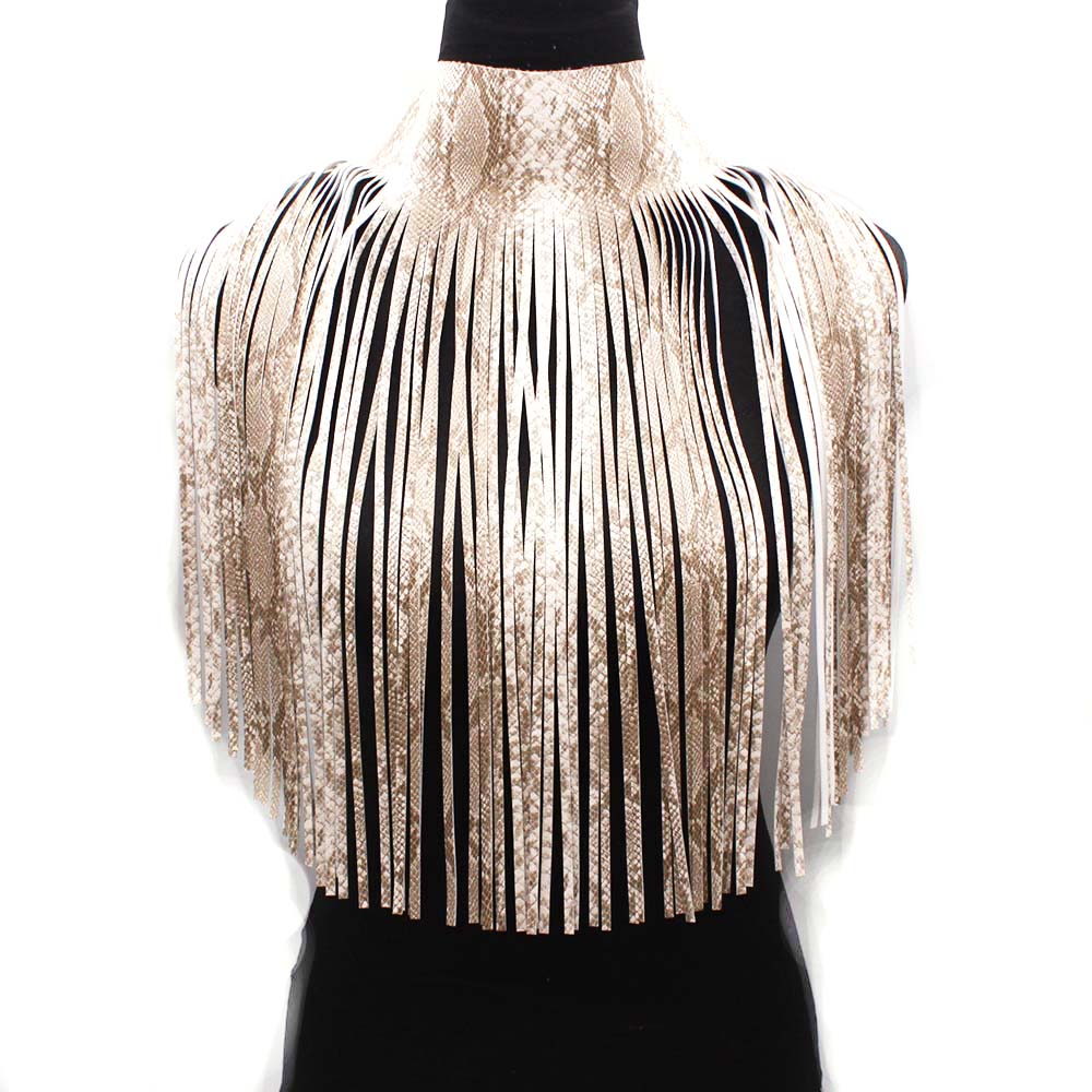 Queen Latifa Leather Tassel Show-Stopping Necklace