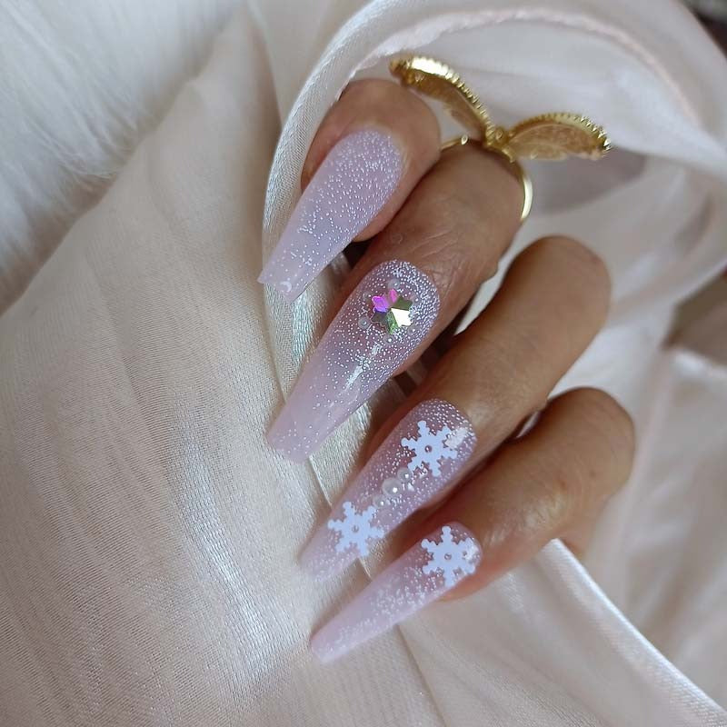 Christmas Snowflake Press On Nails