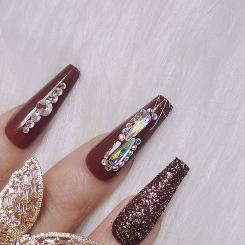 Suzu Blime Crystal Press On Nails