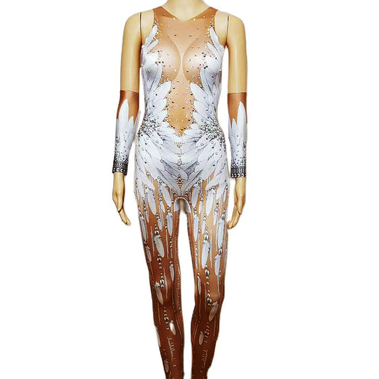 Queen Ana Feathers Jumpsuit