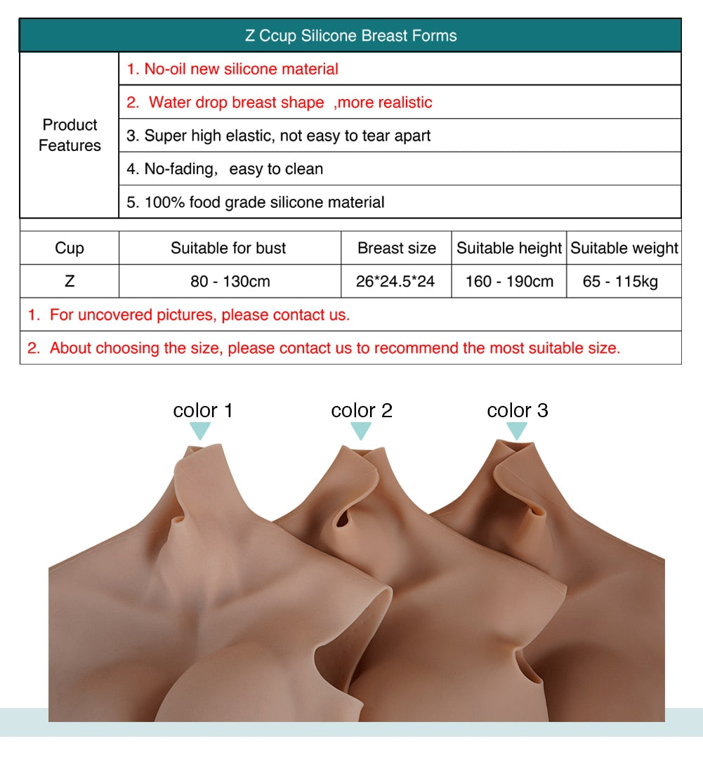 Z Cup Massive Silicone Breast Forms – Ultimate Glam for Drag Divas!