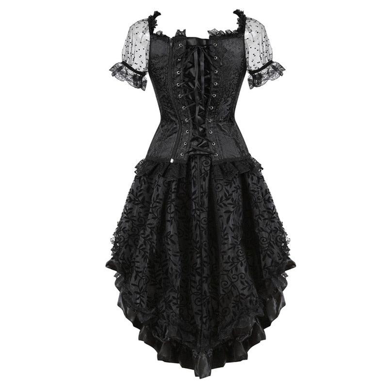 Dauntless Gothic Corset Dress – Drag Queen Performance Gown | Sizes S–6XL
