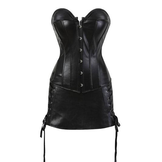 Pho Latyle Leather Corset Dress