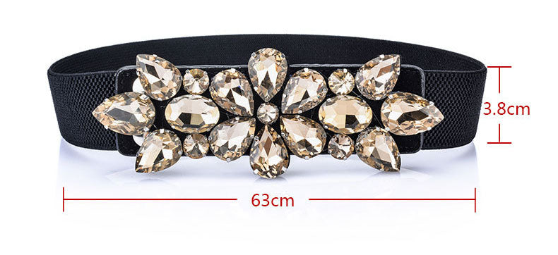 Miss Chieff Rhinestone Elastic Belt