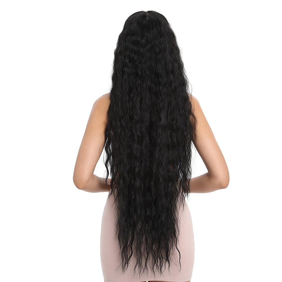 Queen Paola Long Black Curly Wig