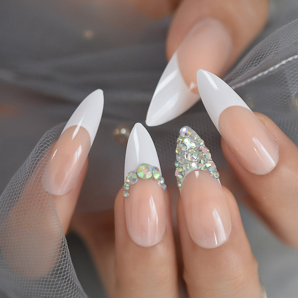 Silver Foxx Stiletto Press On Nails