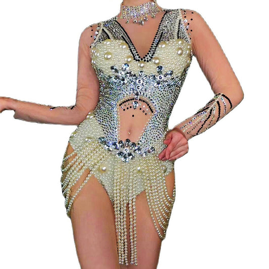 Queen Luxe Diamonds & Pearls Bodysuit
