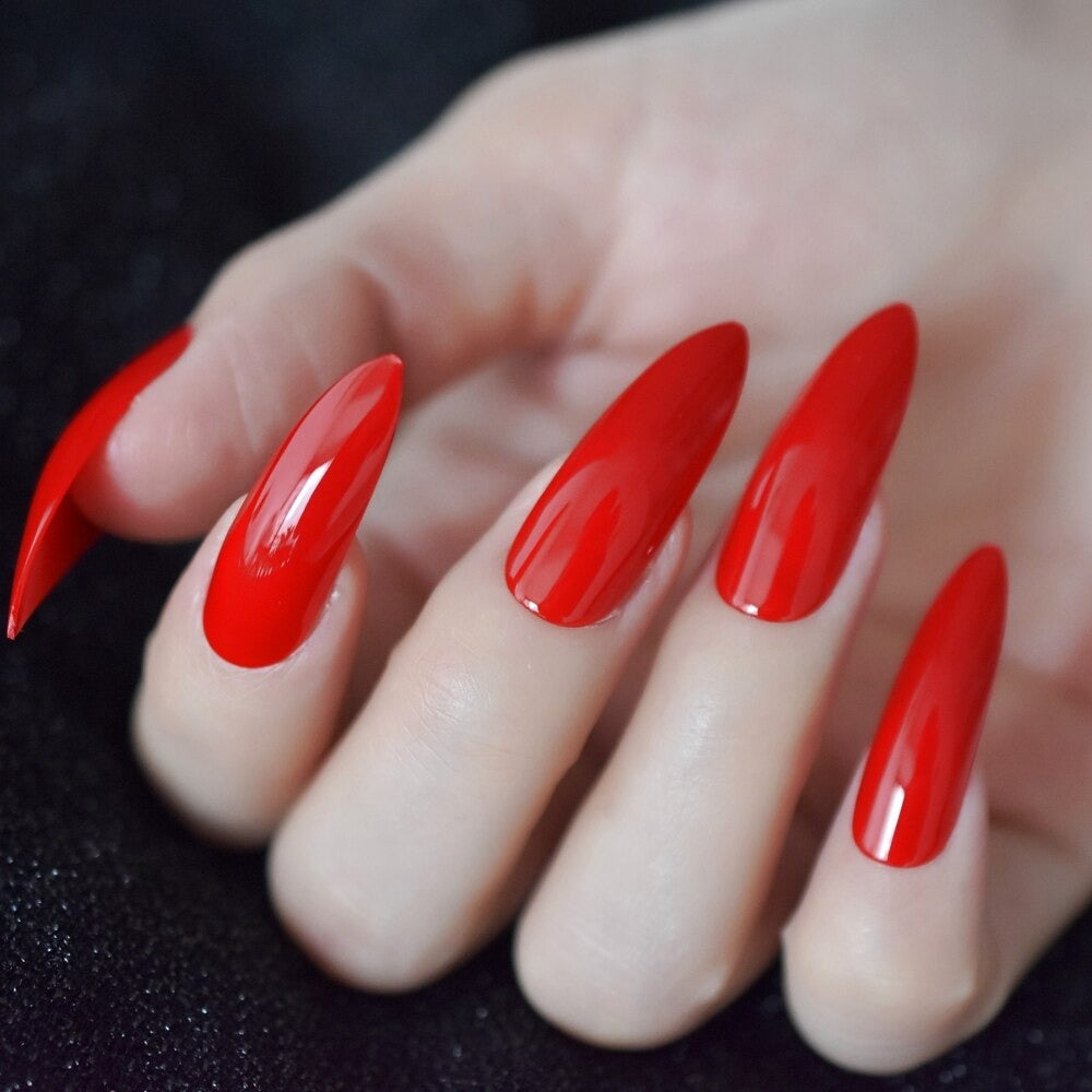 Pria Steegious Extra Long Red Fake Nails