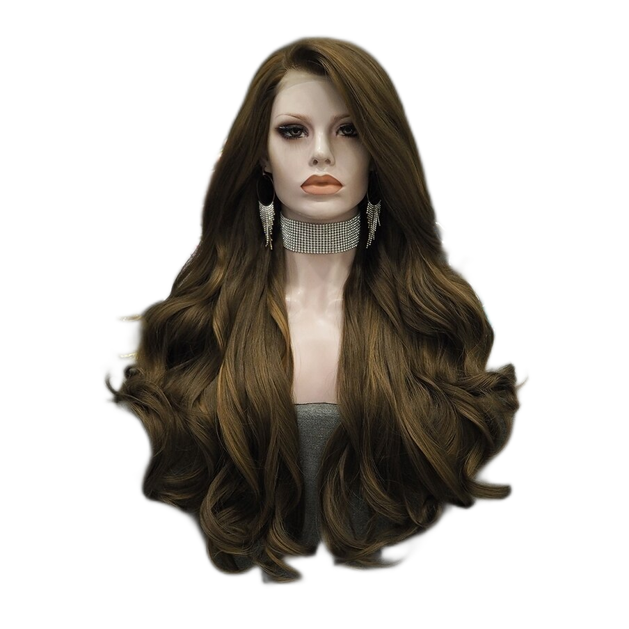 Brown top drag wig