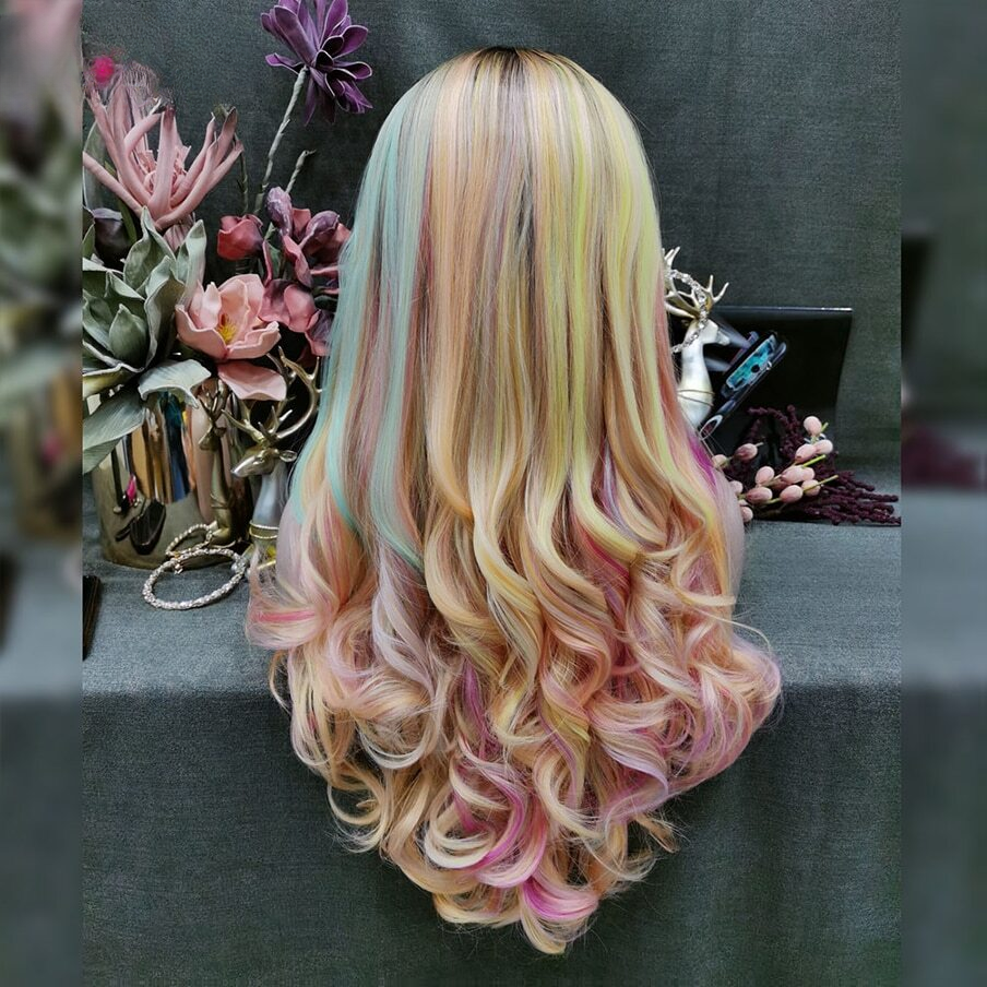 Holly Wood Pink Orange Lace Front Wig