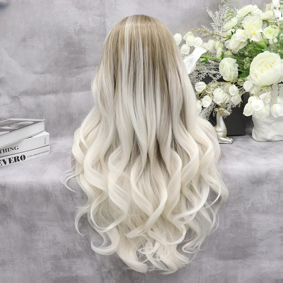 Faye Lacious Ombre Brown White Lace Front Wig