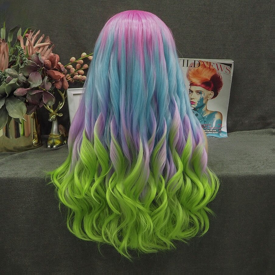 Queen Hattie Blue Green Wig