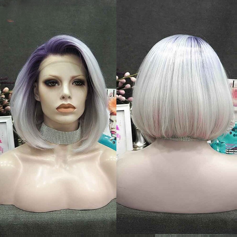 Queen Sylvia Rainbow Short Bob Wig