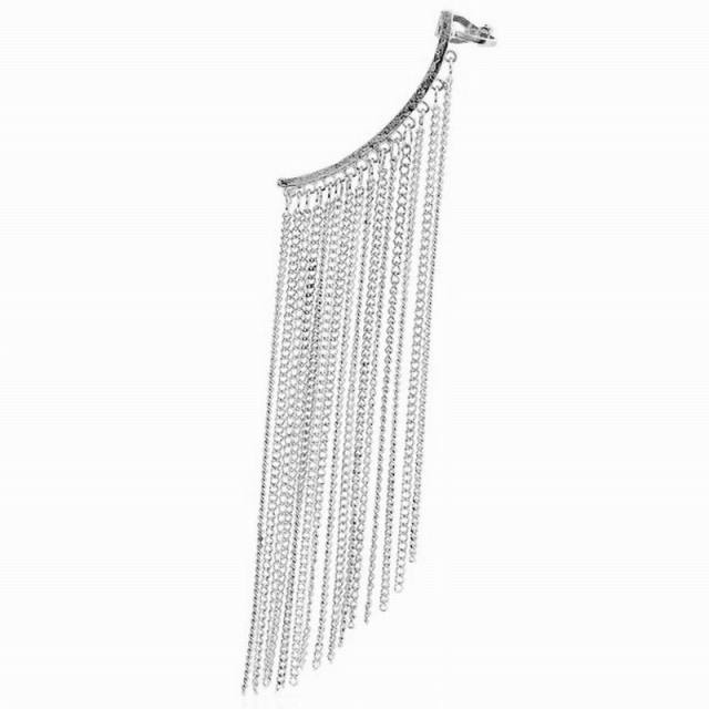 Long Tassel Chain Ear Cuff Clip Earring (1 Pcs)