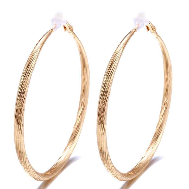 Large Hoop Clip On Earrings
