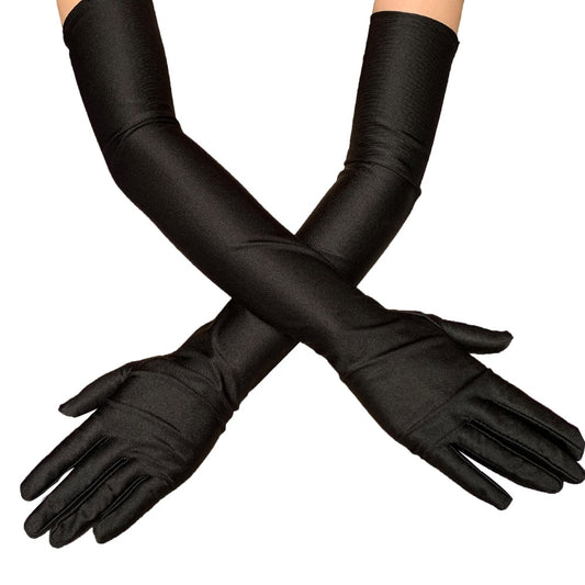 Showstopper Extra-Long Stretch Satin Opera Gloves – 52 cm of Pure Drag Elegance