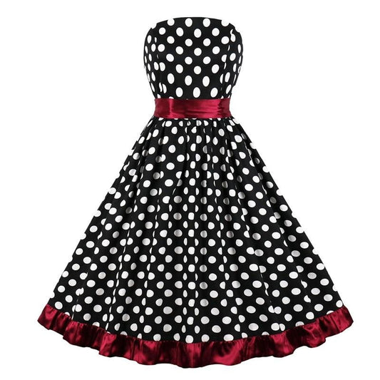 Vicki Tory Strapless Polka Dot Dress