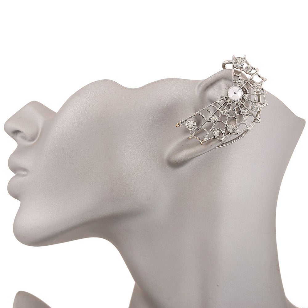 Hollow Cobweb Rhinestone Cuff Earring (Left Ear)