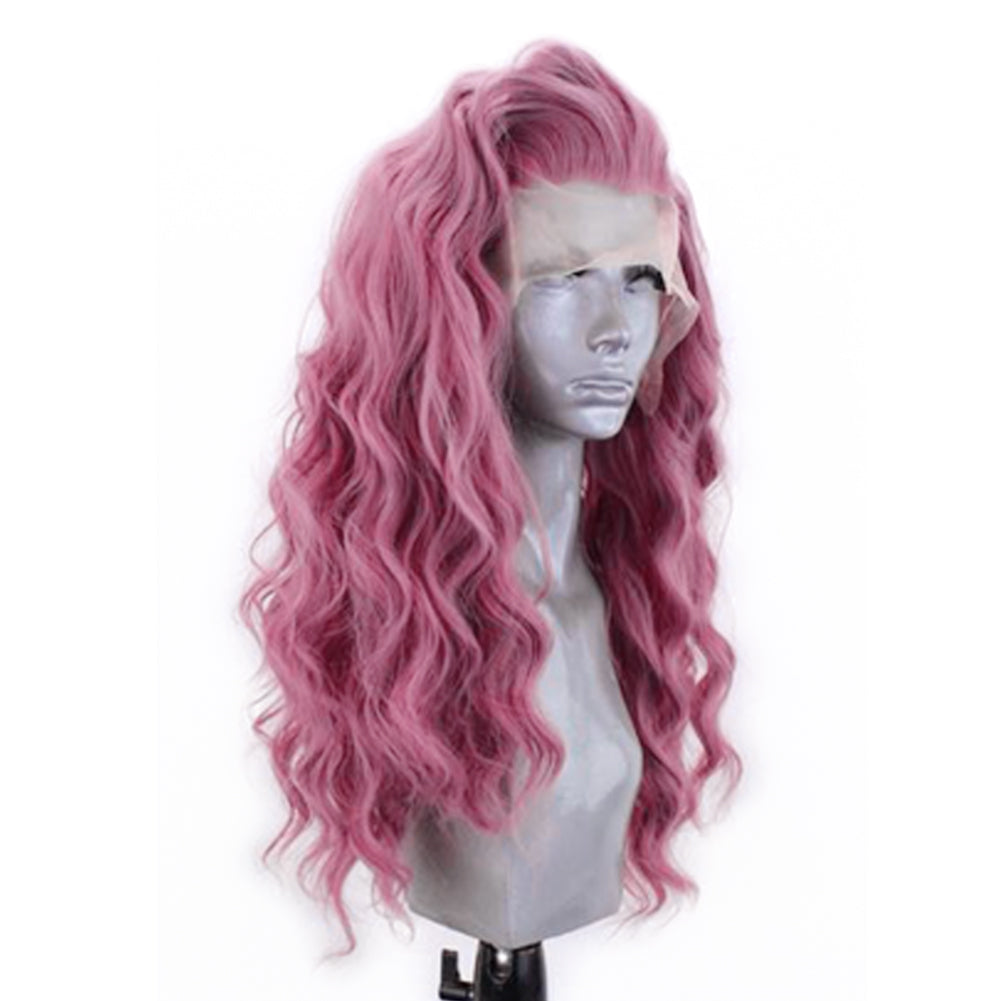 Aida Sandwich Pink Purple Curly Wig