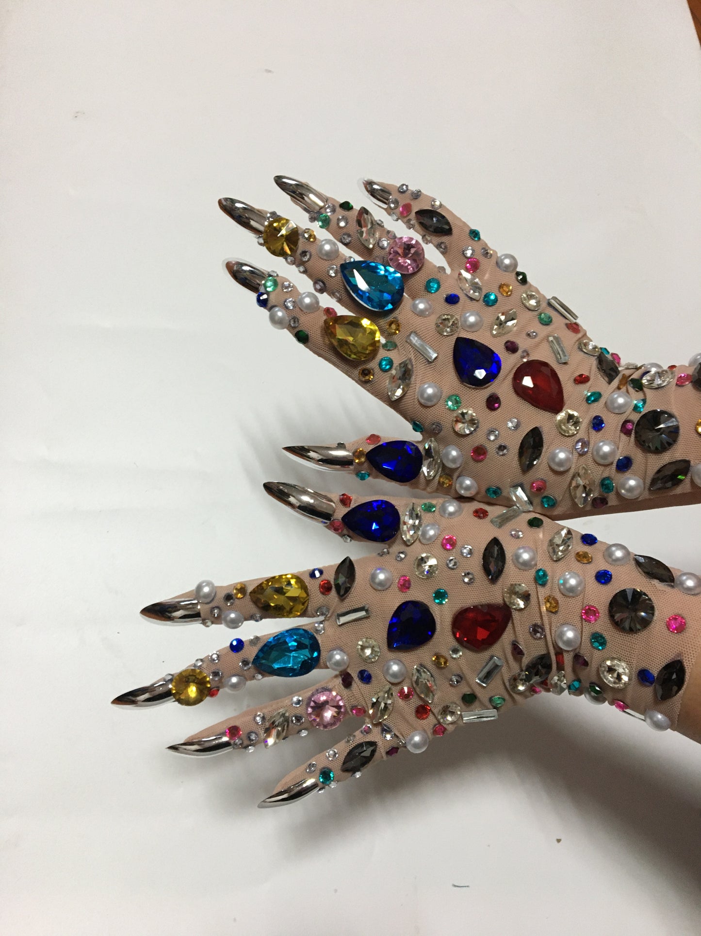 Sarah Reen Rhinestone Mesh Gloves