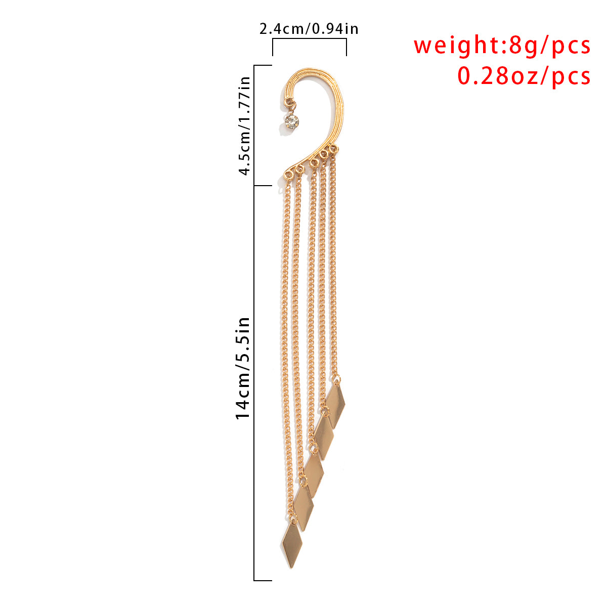 Queen Joan Long Tassel Clip Earring