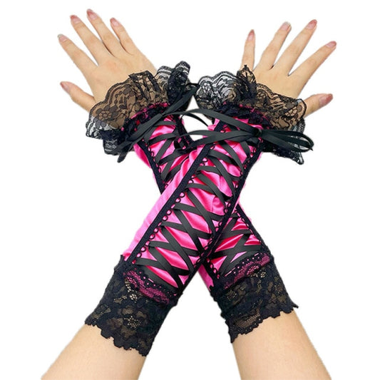 Hella Whole Satin Fingerless Gloves