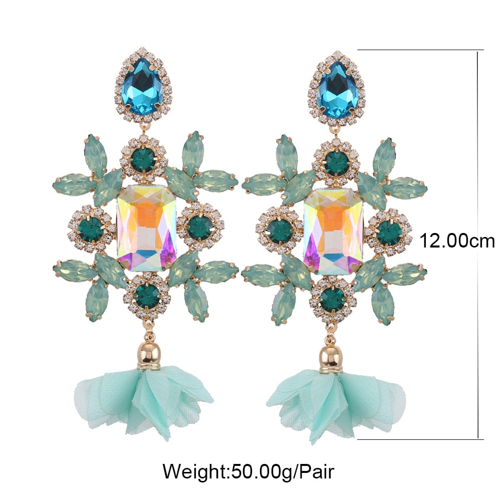 Lucy Fur Crystal Drop Earrings