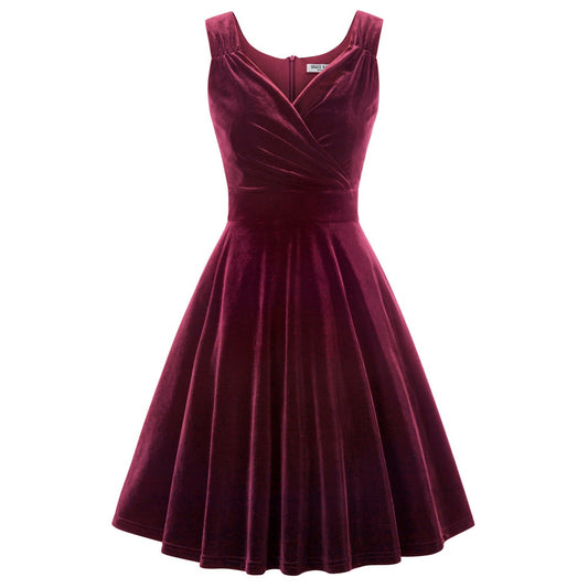Miss Elto Ruched Velvet Dress