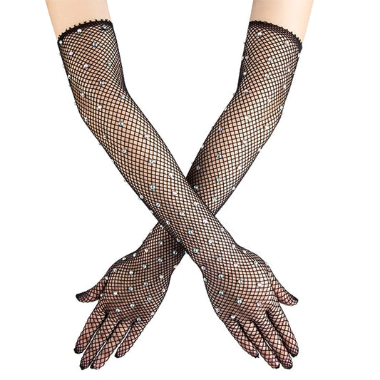 Raye Storm Diamonds Fishnet Gloves