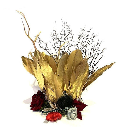 Golden Feather Crown Headpiece