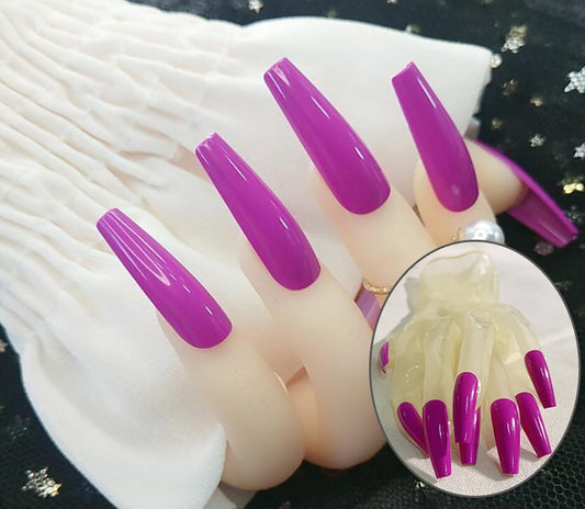 Crossdressing Gloves with Purple Long Nails