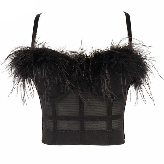 Eve Ville Feather Crop Top