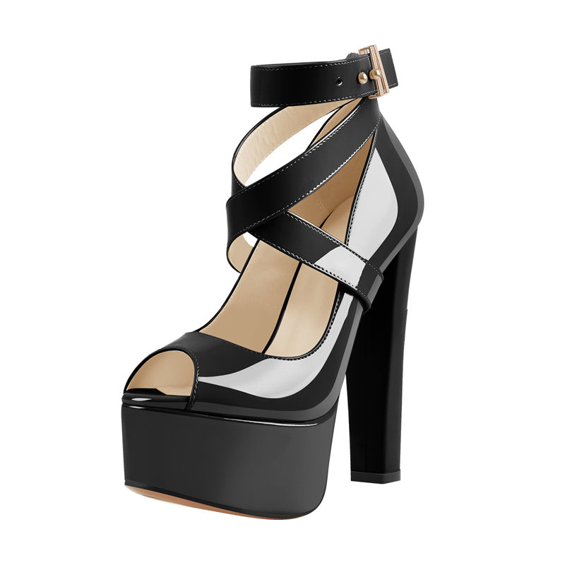 Sarah Reen Peep Toe Platform Sandals