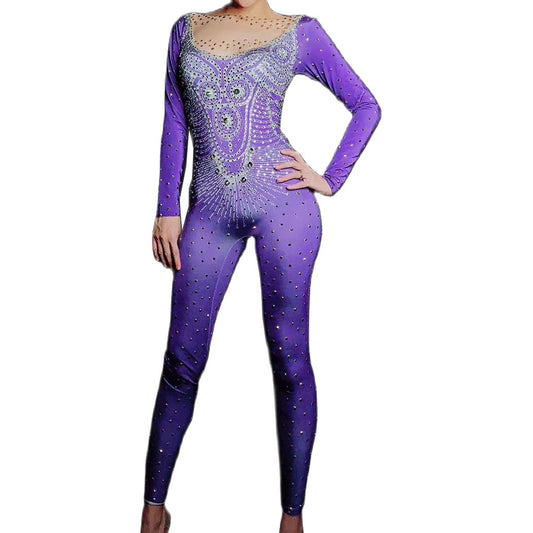Roxxxy Long Sleeve Purple Jumpsuit