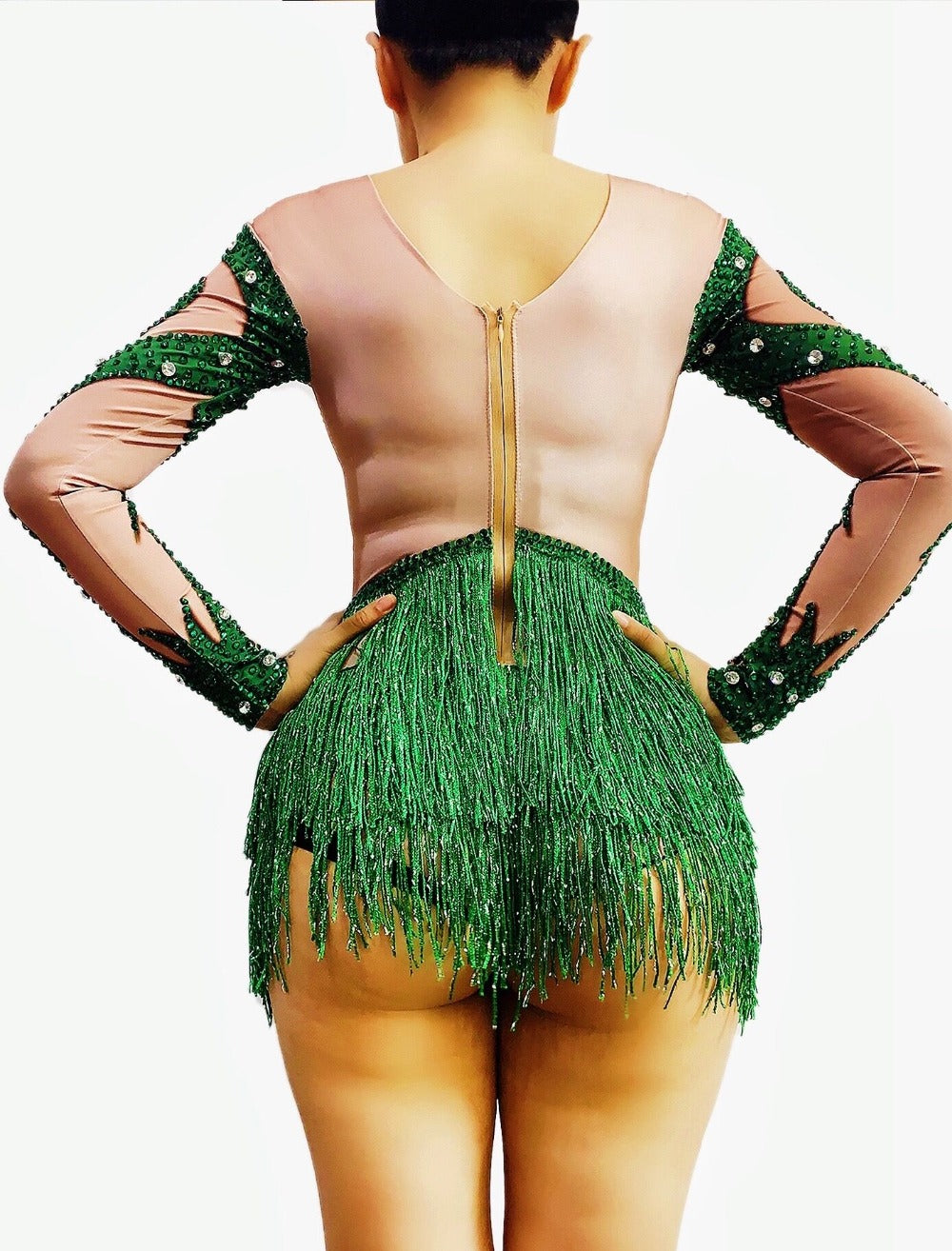 Brooklyn Turnpike Rhinestone Fringe Performance Jumpsuit